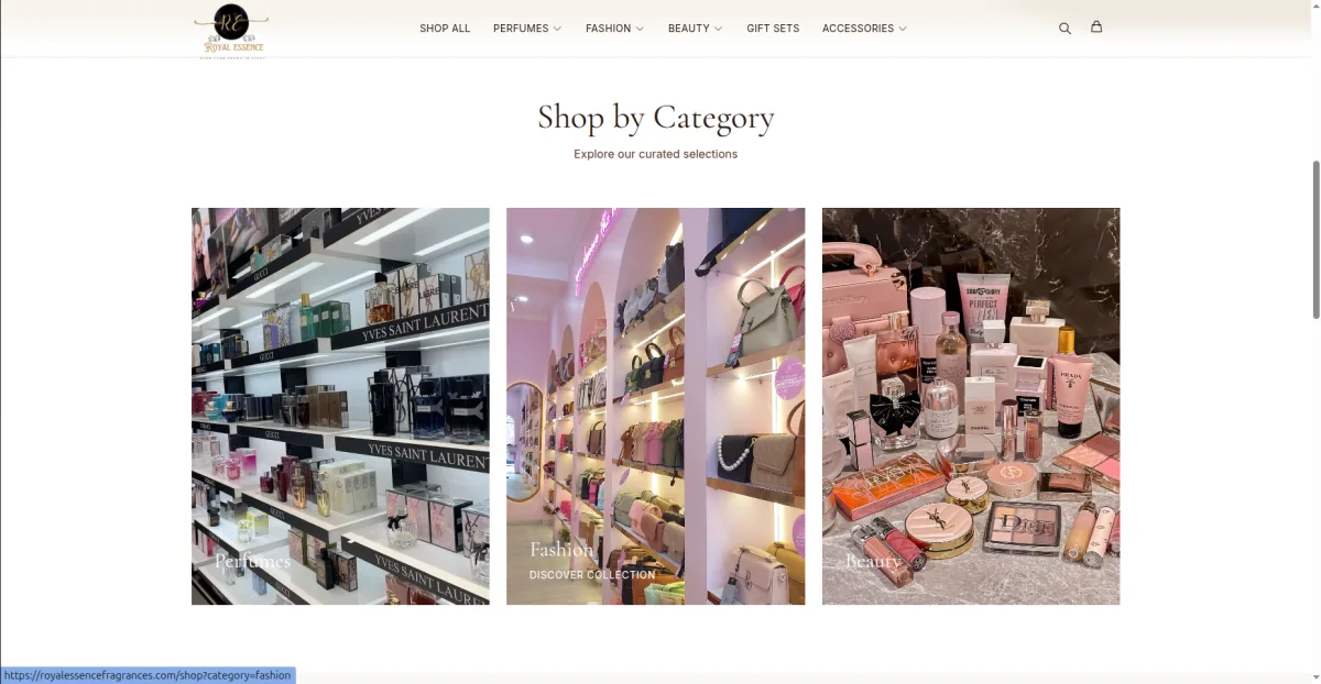 Royal Essence Fragrances — E-commerce Website