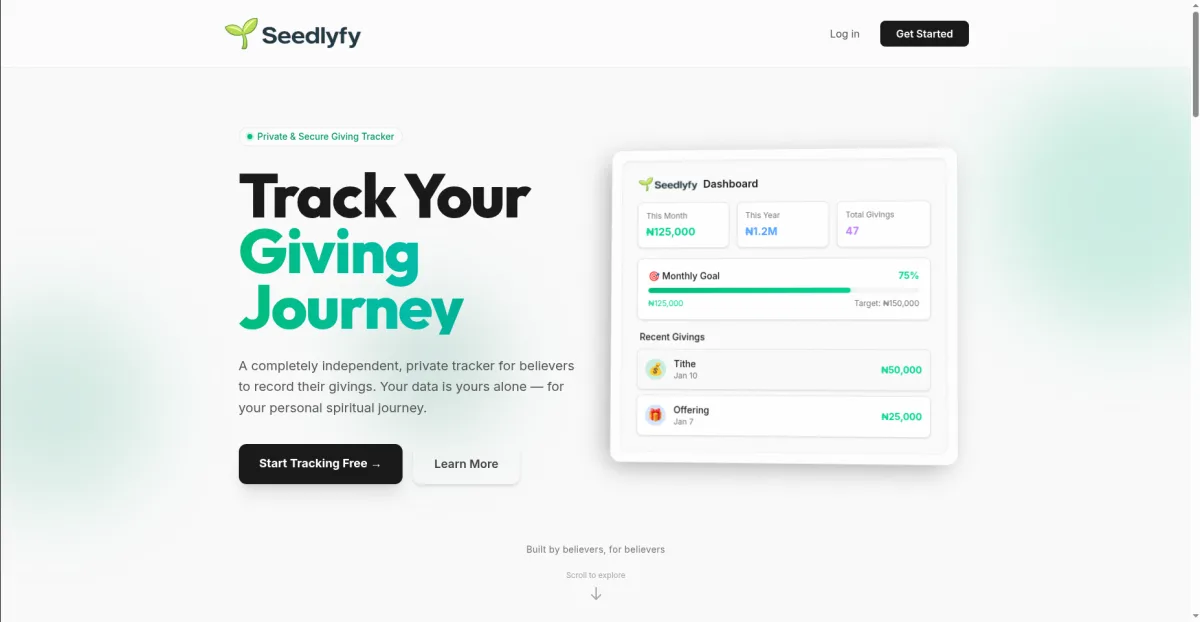 Seedly - Personal Tracker